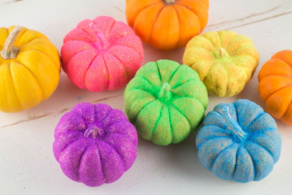 Rainbow Glitter Pumpkins: Add Neon Sparkle to Your Home Decor